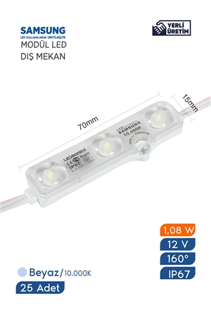 LEDROnics LED Signage Module 12V CV 1,08W IP67 3Led 160D 10.000K White