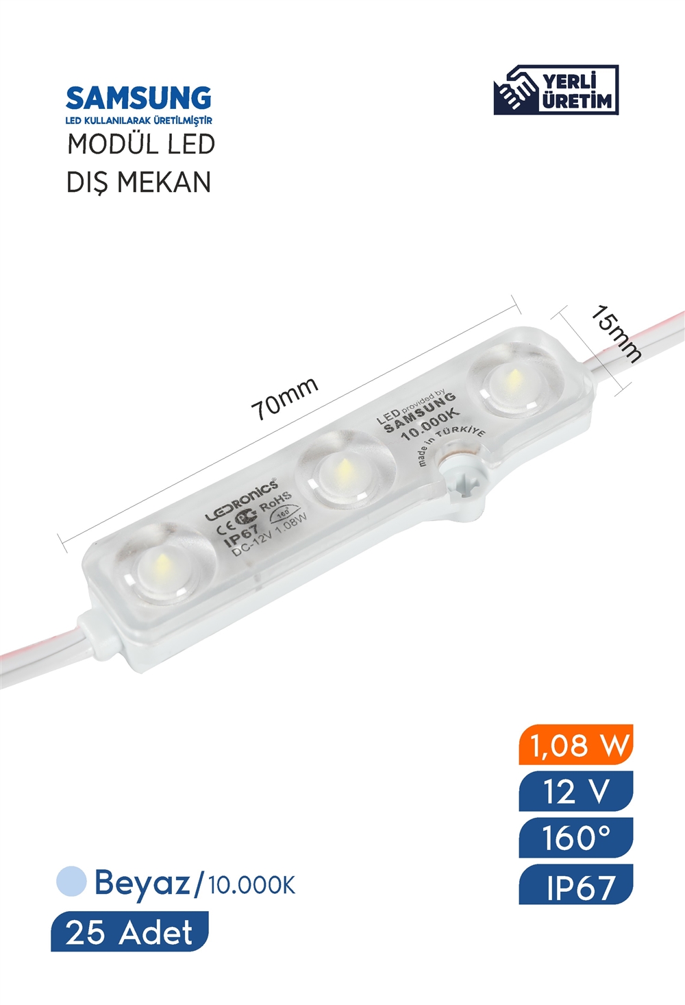 MERTTURM 228LED Leiste 12V(40cm), 12 Volt LED Lampe 10W 1000LM