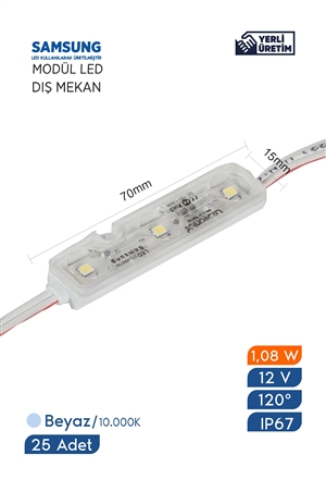 Ledronics LED Signage Module 12V CV 1,08W IP67 3Led 120D 10.000K White