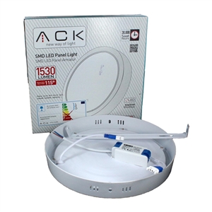 ACK İç Mekan Sıva Üstü Panel Led Armatür (220V - 18W)(Gün ışığı) AP03-01800